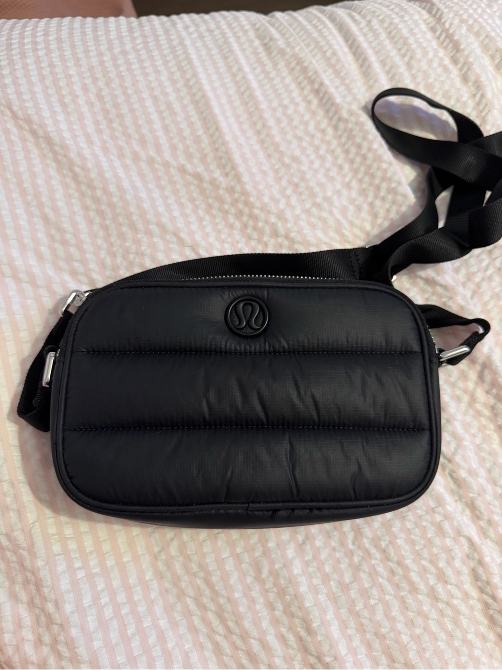 lululemon athletica Black Quilted Puffer Crossbody
